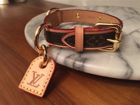 faux Louis Vuitton dog collar